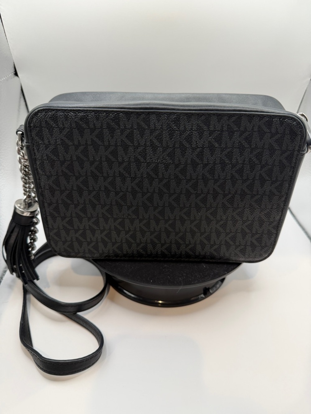 Michael Kors Black Studded Logo Crossbody with Adjustable Chain Strap - Picture 3 of 10